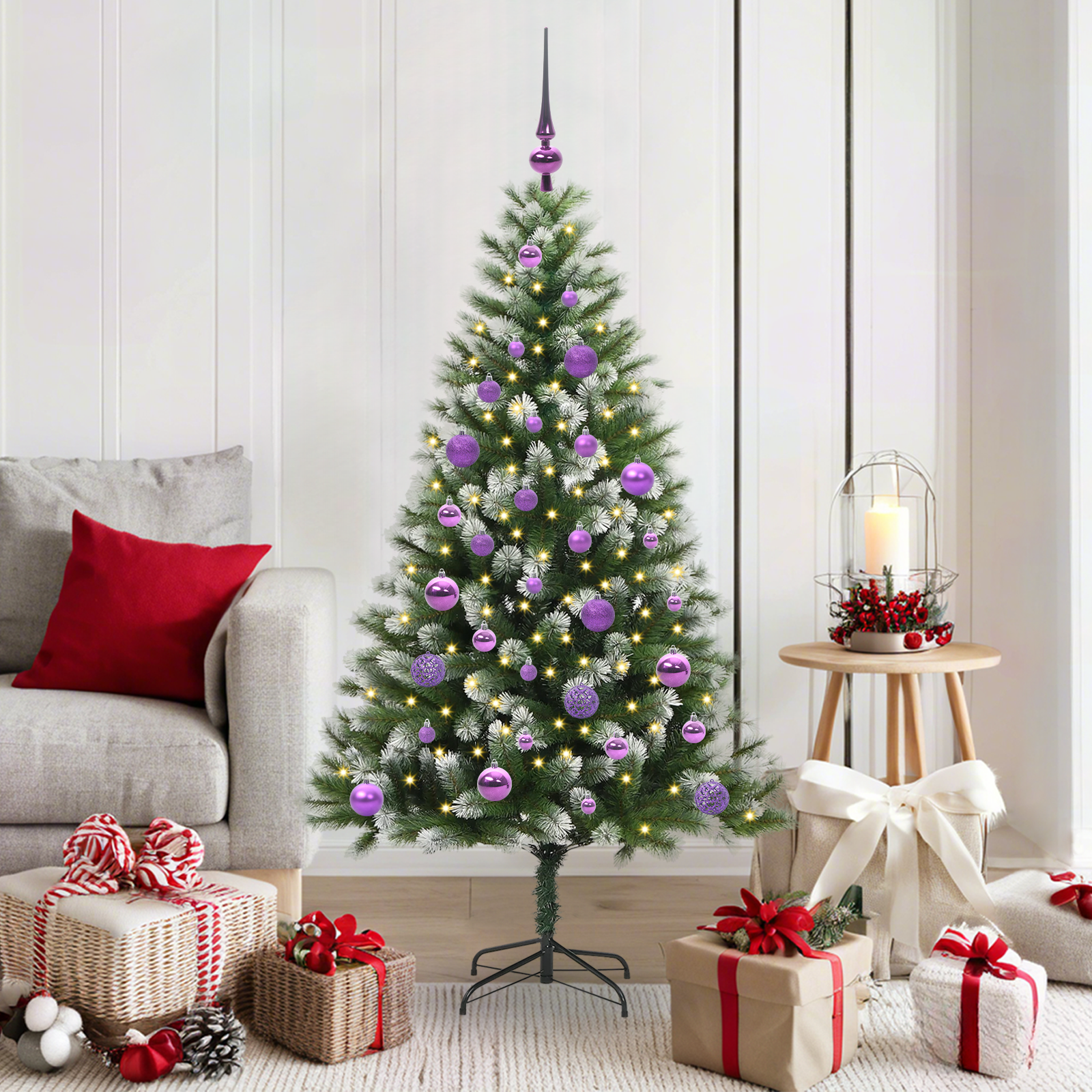 Mākslīgā elastīgā Ziemassvētku eglīte DREAM CRYSTAL, ar polsterētu sniegu 150 cm.