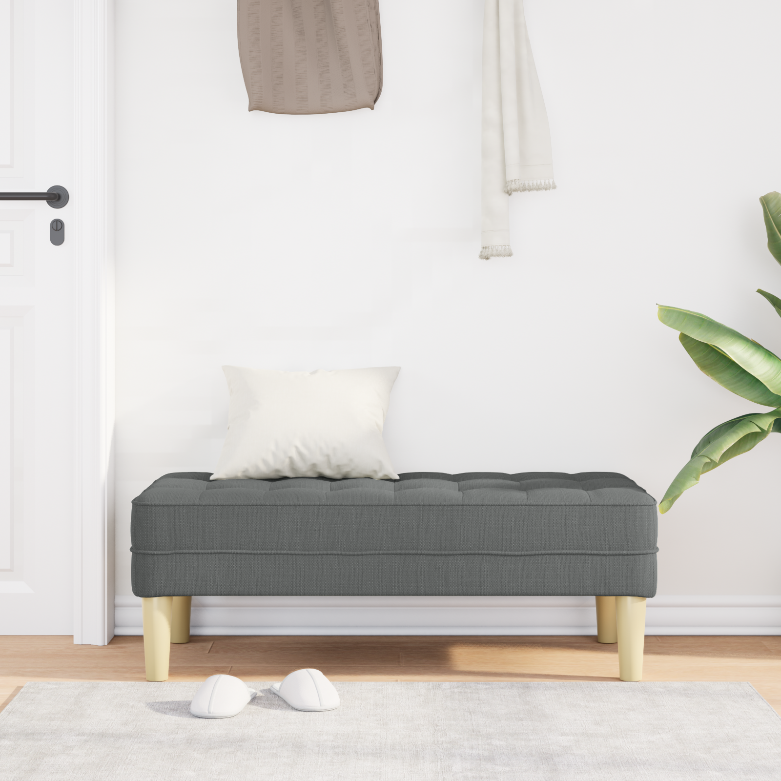 Suolas Tamsiai Pilkas 113x57x39 cm Audinys