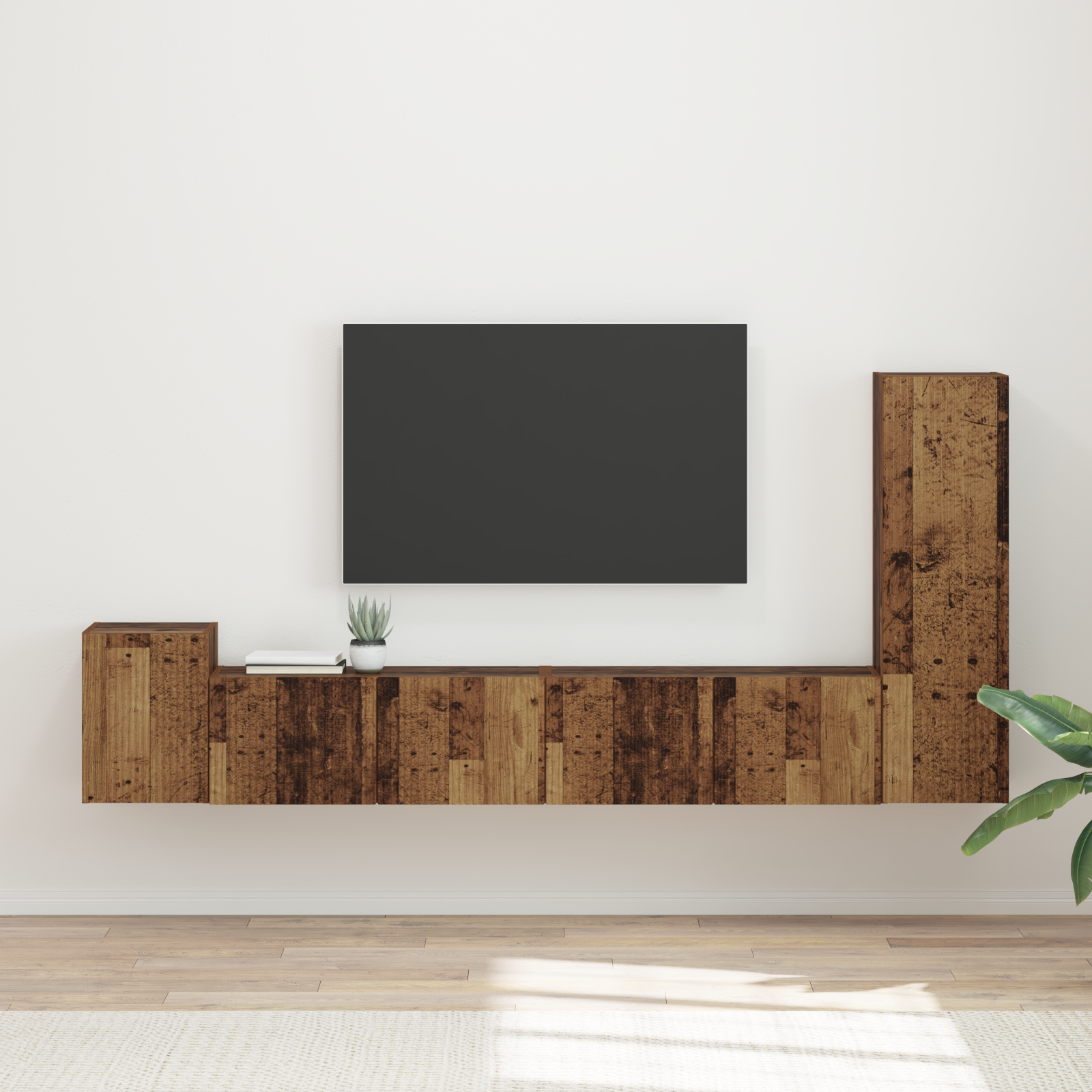 TV skapju komplekts 3 gab. Vecs koks Apstrādāta koksne