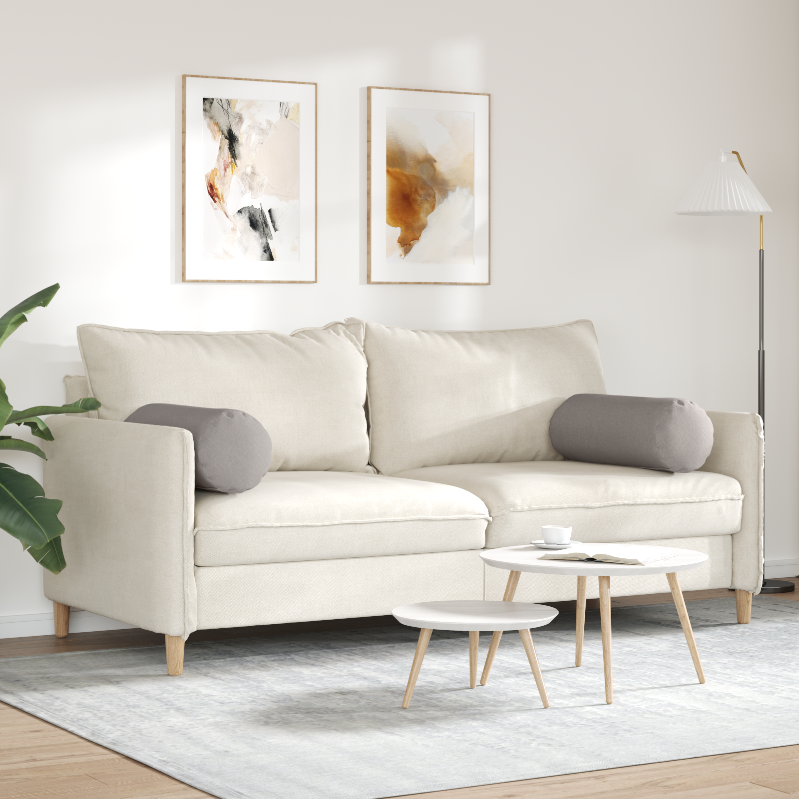 Spilveni 2 gab. pelēkbrūns Ø 25 x 70 cm audums