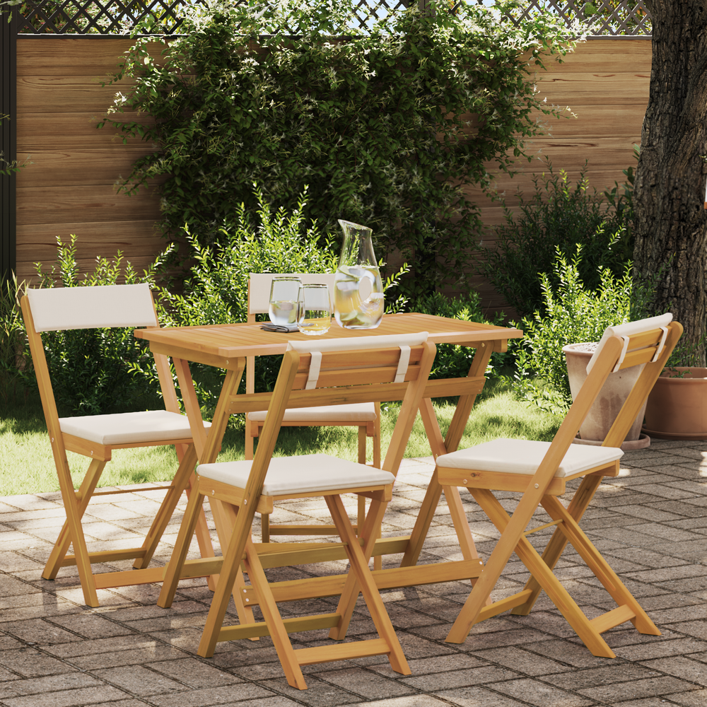 Lauko bistro kėdės 4 pcs Kreminė balta 40 x 53 x 80 cm