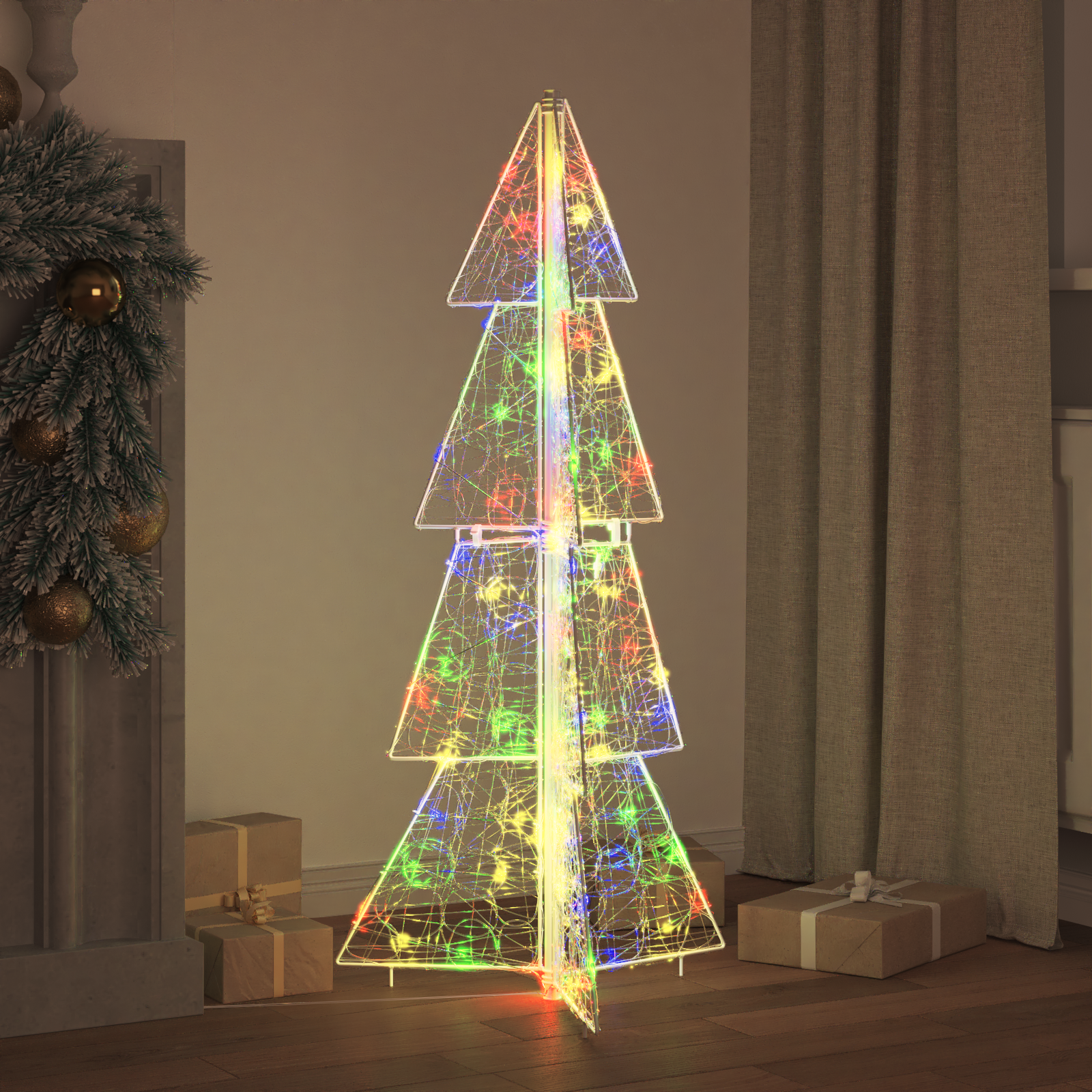 Kalėdų eglutė su 100 LED Įvairiaspalvis 120 cm Akrilas