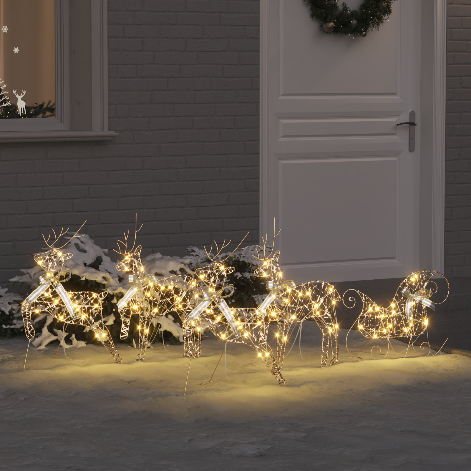 LED elniai su 40 LED 5 pcs Auksinė PET