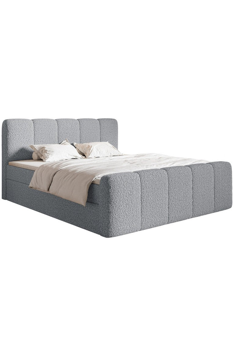 Kontinentinė lova SOFTY II, pilkas boucle