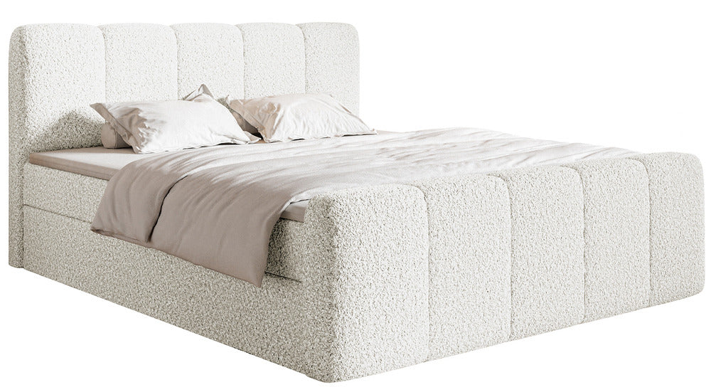 Kontinentinė lova SOFTY II, kreminis boucle