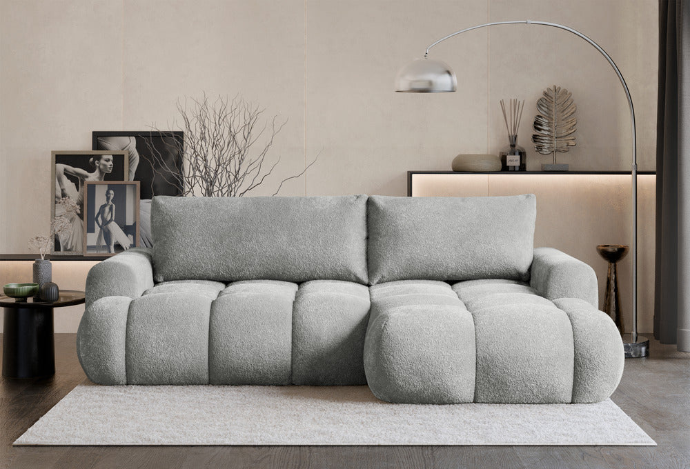Kampinė sofa TARRA mini, šviesiai pilka, dešinė