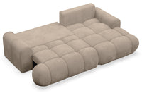 Kampinė sofa TARRA mini, tamsiai smėlinė pliušas