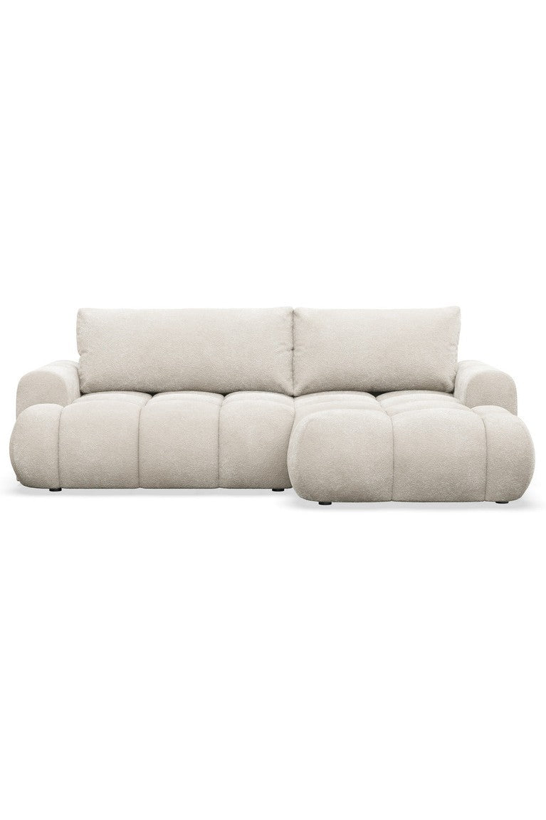 Kampinė sofa TARRA mini, kreminė, dešinė
