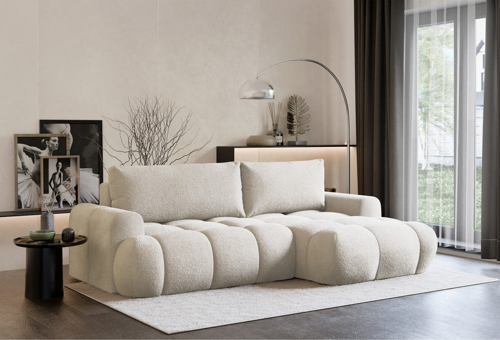 Kampinė sofa TARRA mini, kreminė, dešinė