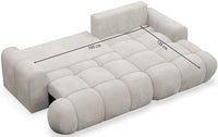 Kampinė sofa TARRA mini, pilka, dešinė