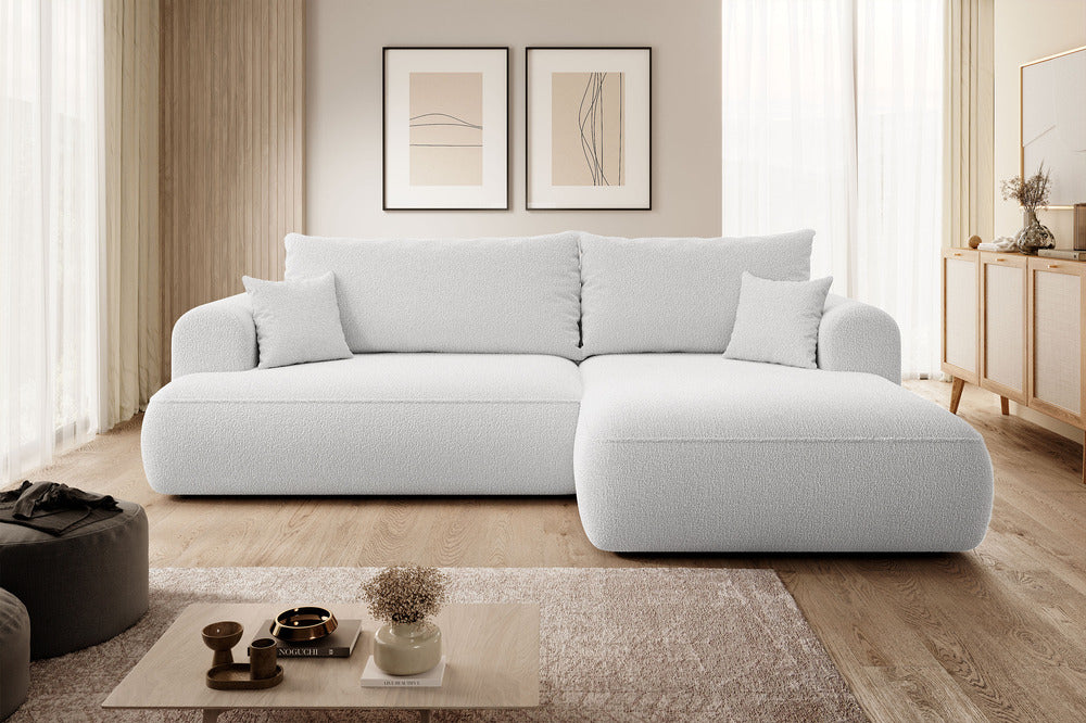 Kampinė sofa CORMAC, pilka, dešinė