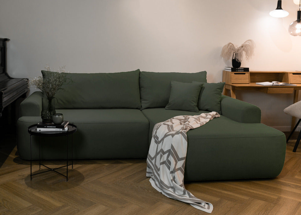 Kampinė sofa CORMAC, alyvuogių, dešinė