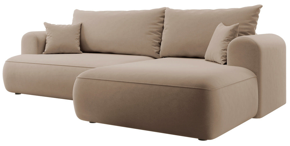 Kampinė sofa CORMAC, smėlinė, dešinė