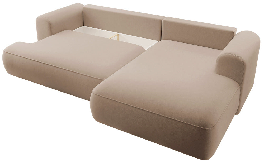 Kampinė sofa CORMAC, smėlinė, dešinė