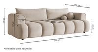 Sofa-lova ELIN, šviesiai smėlinė, Magic