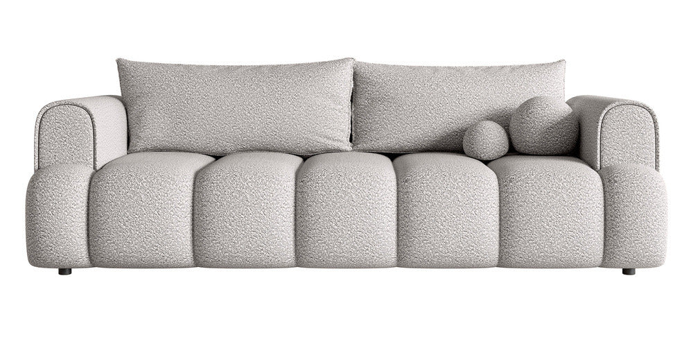 Sofa-lova ELIN, šviesiai pilka bouclé
