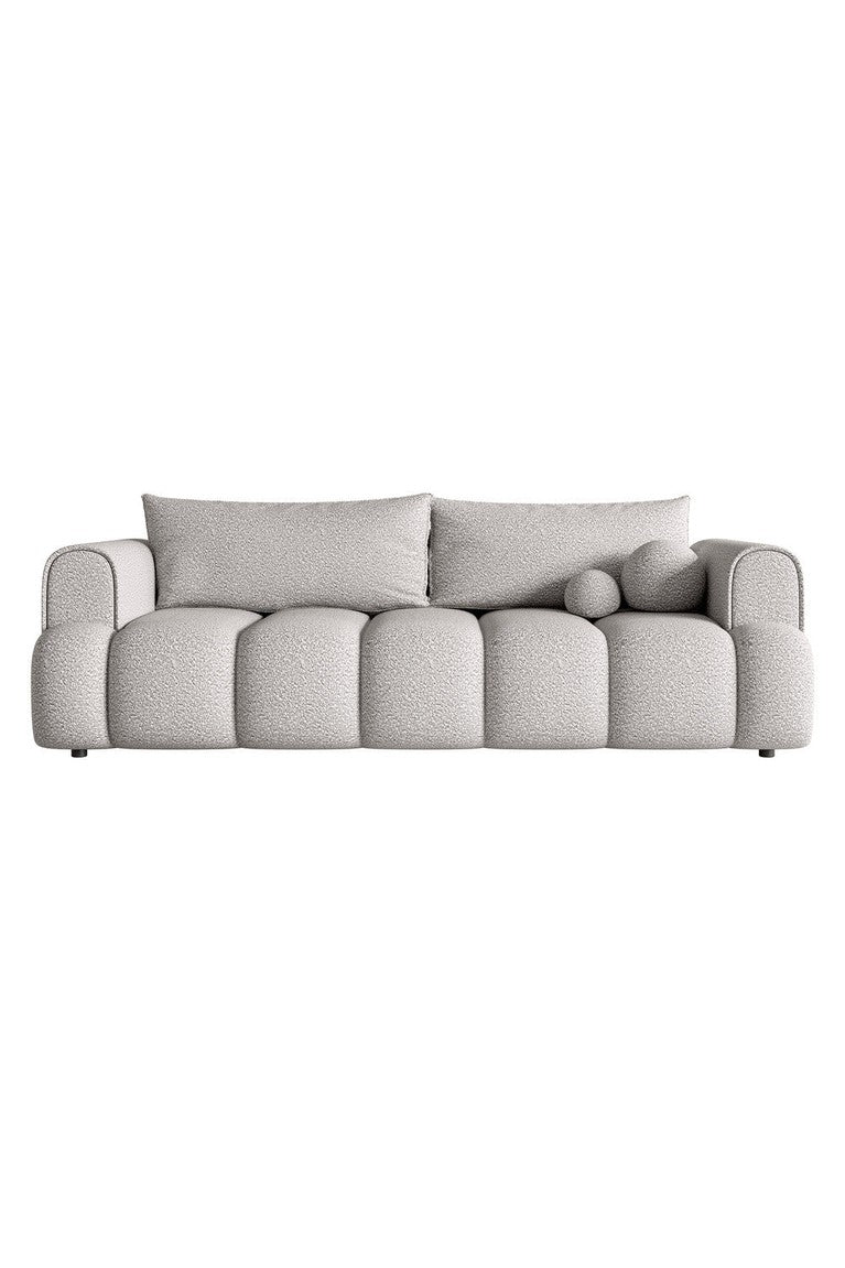 Sofa-lova ELIN, šviesiai pilka bouclé