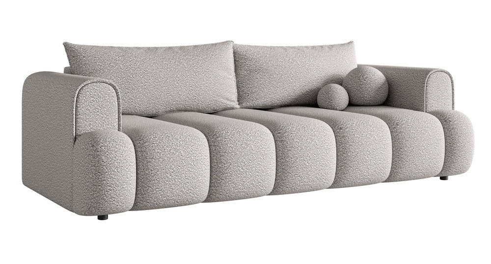 Sofa-lova ELIN, šviesiai pilka bouclé