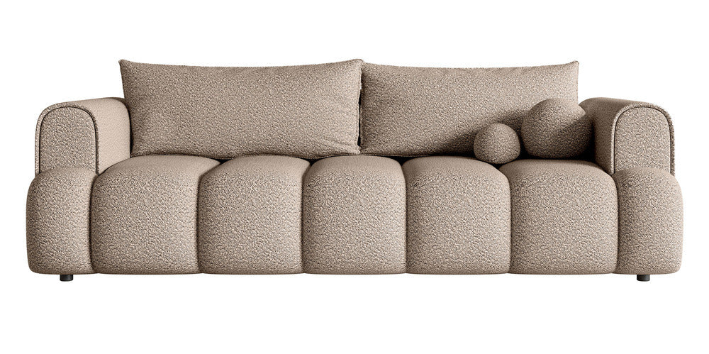 Sofa-lova ELIN, tamsiai smėlinė bouclé
