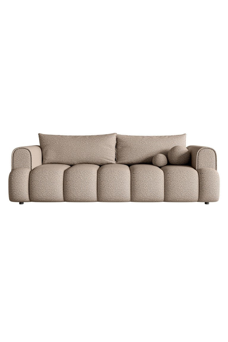 Sofa-lova ELIN, tamsiai smėlinė bouclé