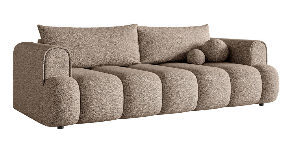 Sofa-lova ELIN, tamsiai smėlinė bouclé