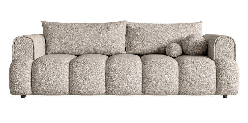 Sofa-lova ELIN, šviesiai smėlinė bouclé