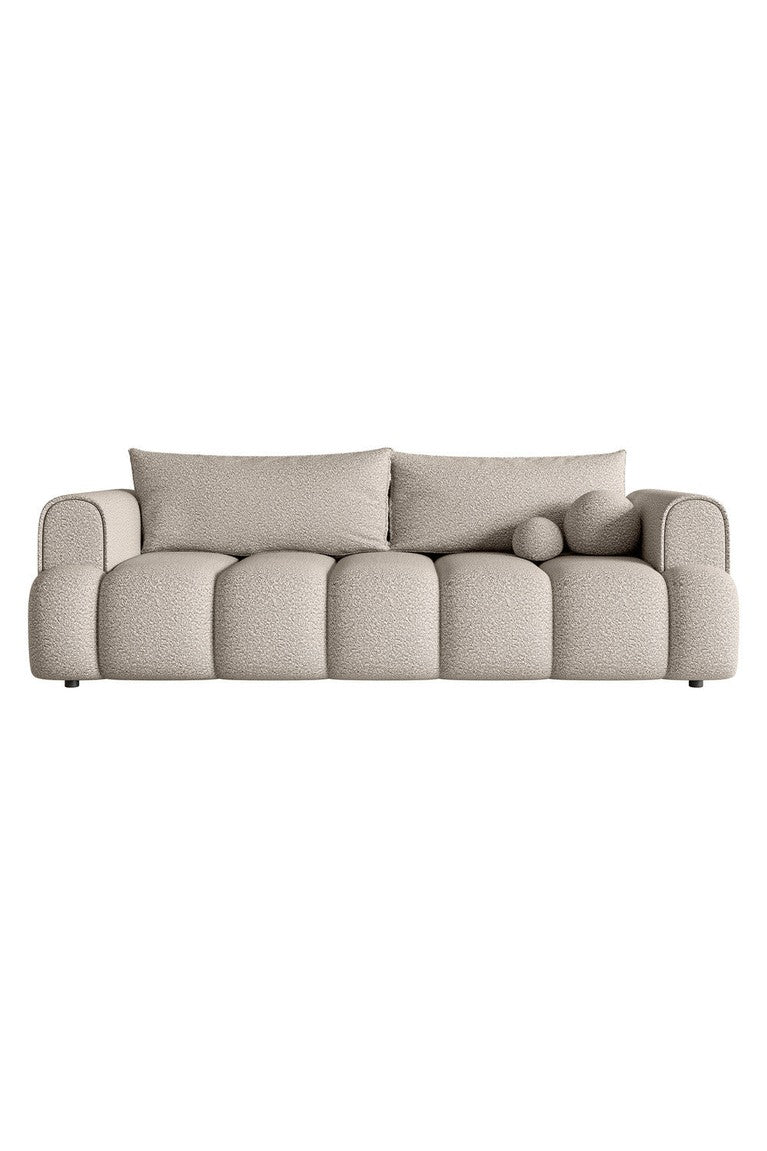 Sofa-lova ELIN, šviesiai smėlinė bouclé