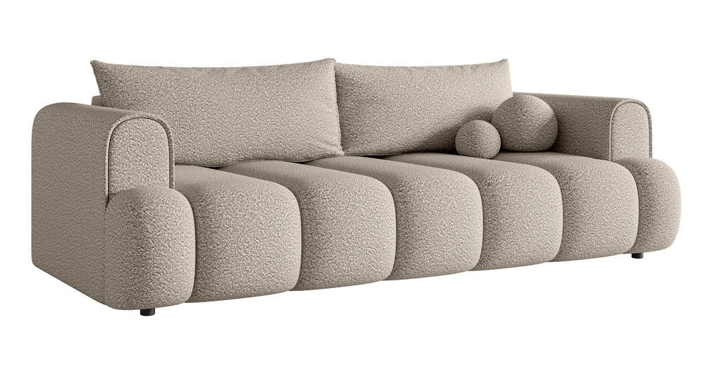 Sofa-lova ELIN, šviesiai smėlinė bouclé