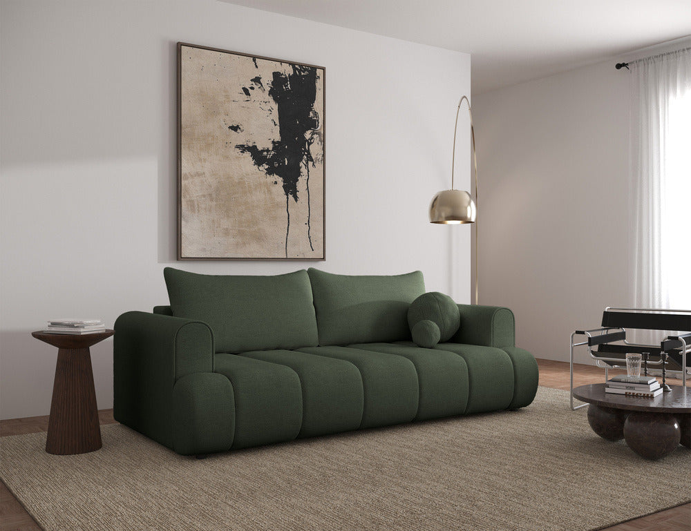 Sofa-lova ELIN, žalia šenilas, Flow