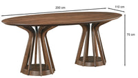 Stalas DERMOT, 200×110, cm, riešutmedžio