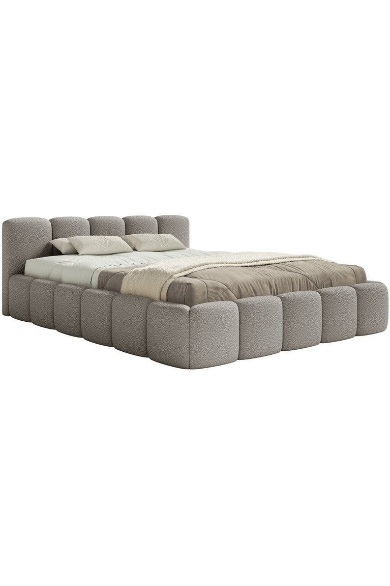 Miegamojo lova SOFTY LOW, pilka boucle