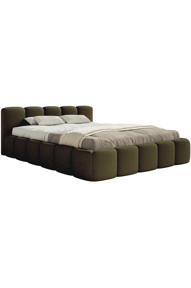 Miegamojo lova SOFTY LOW, alyvuogių boucle