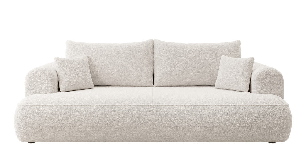 Sofa-lova CORMAC, balta, bouclé