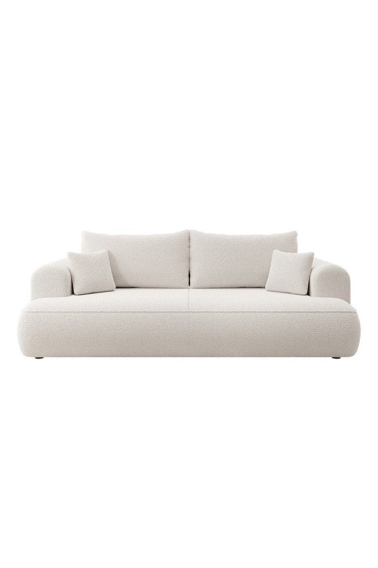 Sofa-lova CORMAC, balta, bouclé