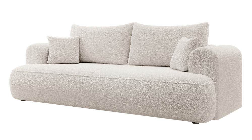 Sofa-lova CORMAC, balta, bouclé