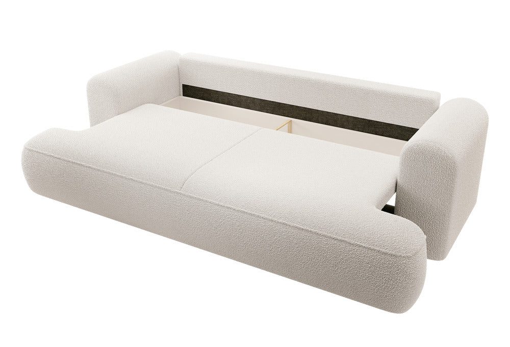 Sofa-lova CORMAC, balta, bouclé