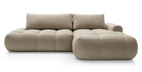Kampinė sofa TARRA, smėlinis veliūras