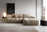 Kampinė sofa TARRA, smėlinis veliūras
