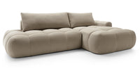 Kampinė sofa TARRA, smėlinis veliūras