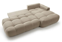 Kampinė sofa TARRA, smėlinis veliūras