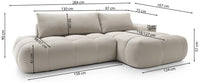 Kampinė sofa TARRA, smėlinis veliūras