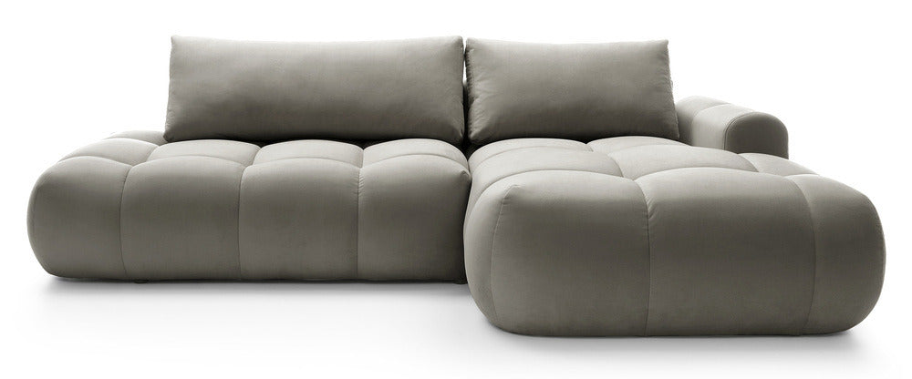 Kampinė sofa TARRA, pilkrusvė, dešinė