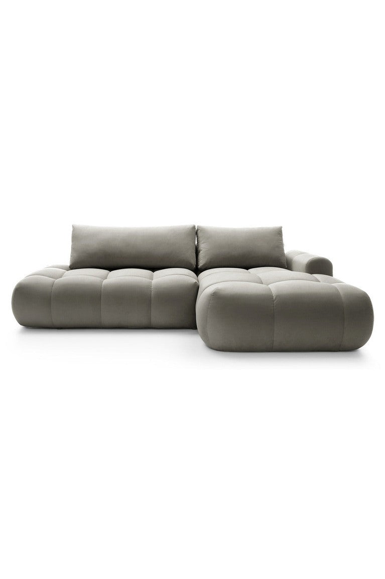 Kampinė sofa TARRA, pilkrusvė, dešinė