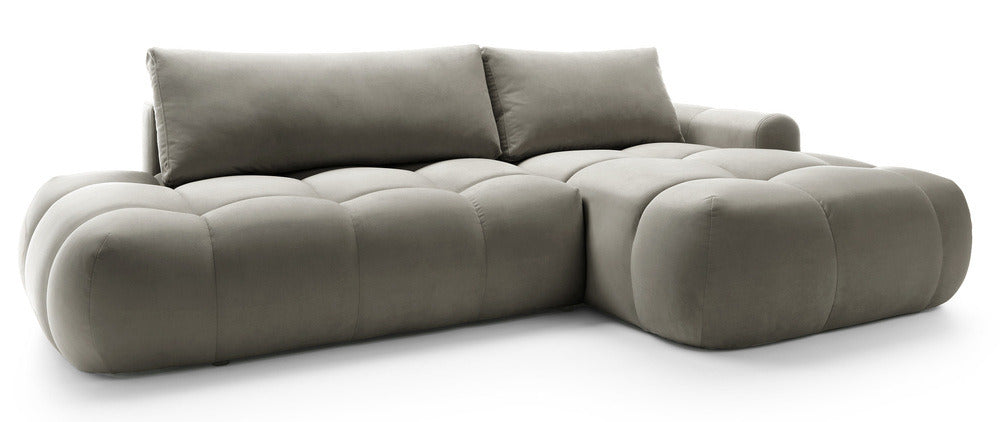 Kampinė sofa TARRA, pilkrusvė, dešinė