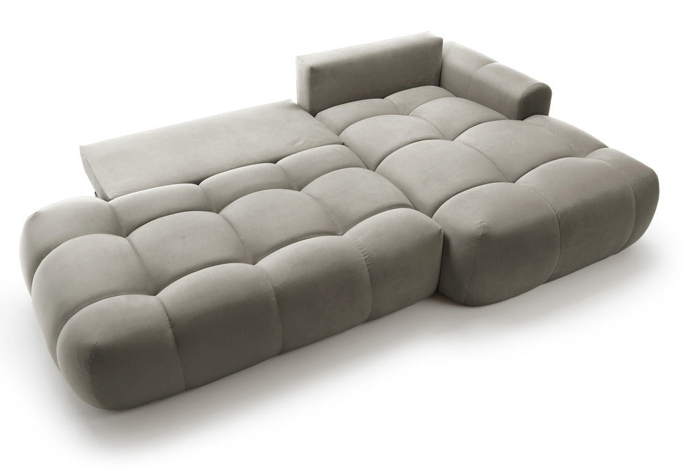 Kampinė sofa TARRA, pilkrusvė, dešinė