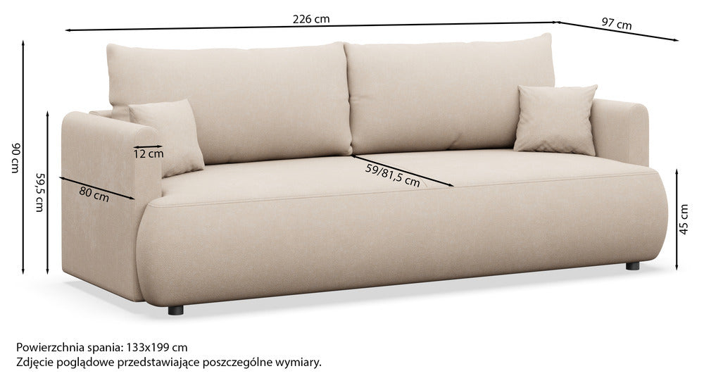 Sofa-lova CORMAC mini, tamsiai pilka