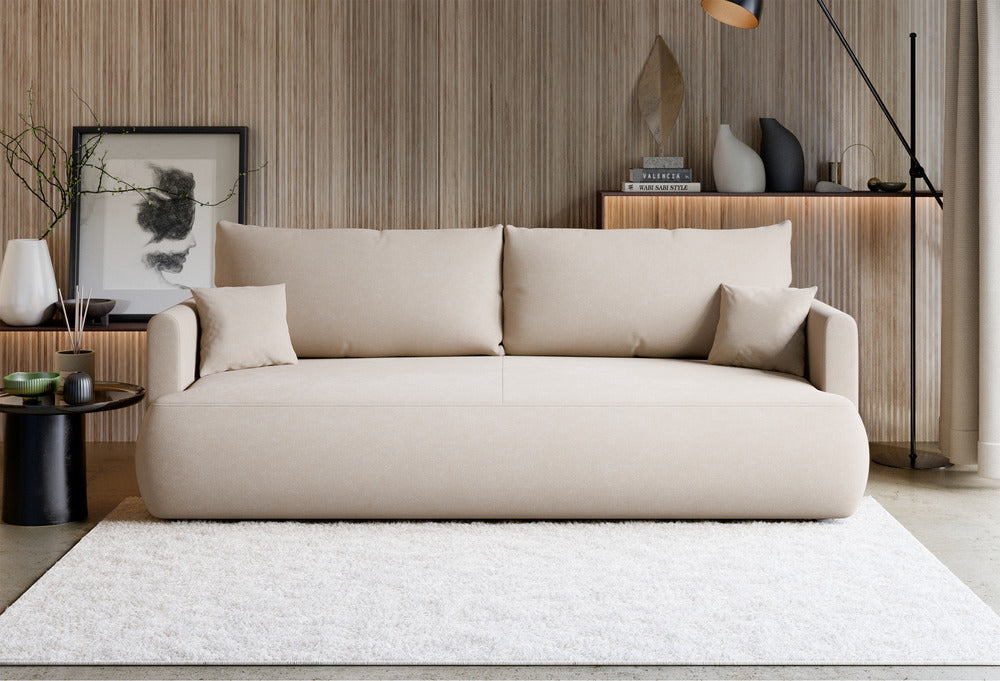 Sofa-lova CORMAC mini, kreminis šenilas