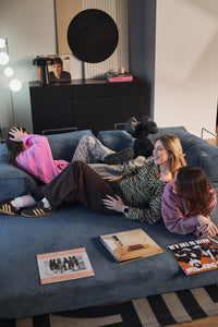 Sofa Garetho, tamsiai mėlyna štruksas