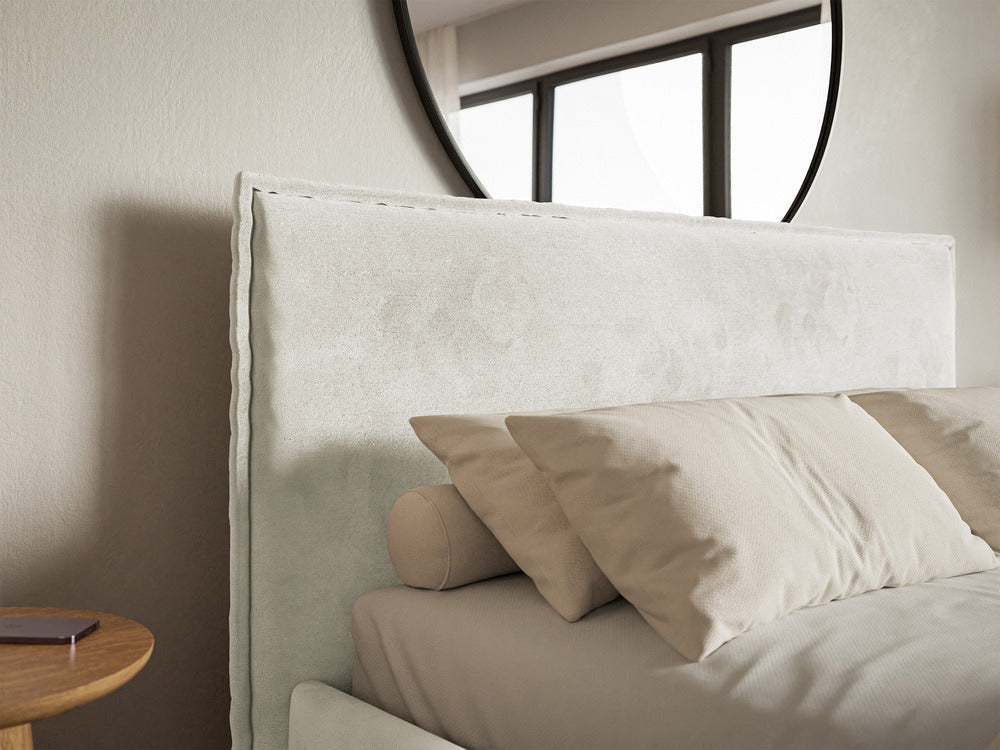 Minkšta lova SOFTIE SLIM, pilkai smėlinis veliūras
