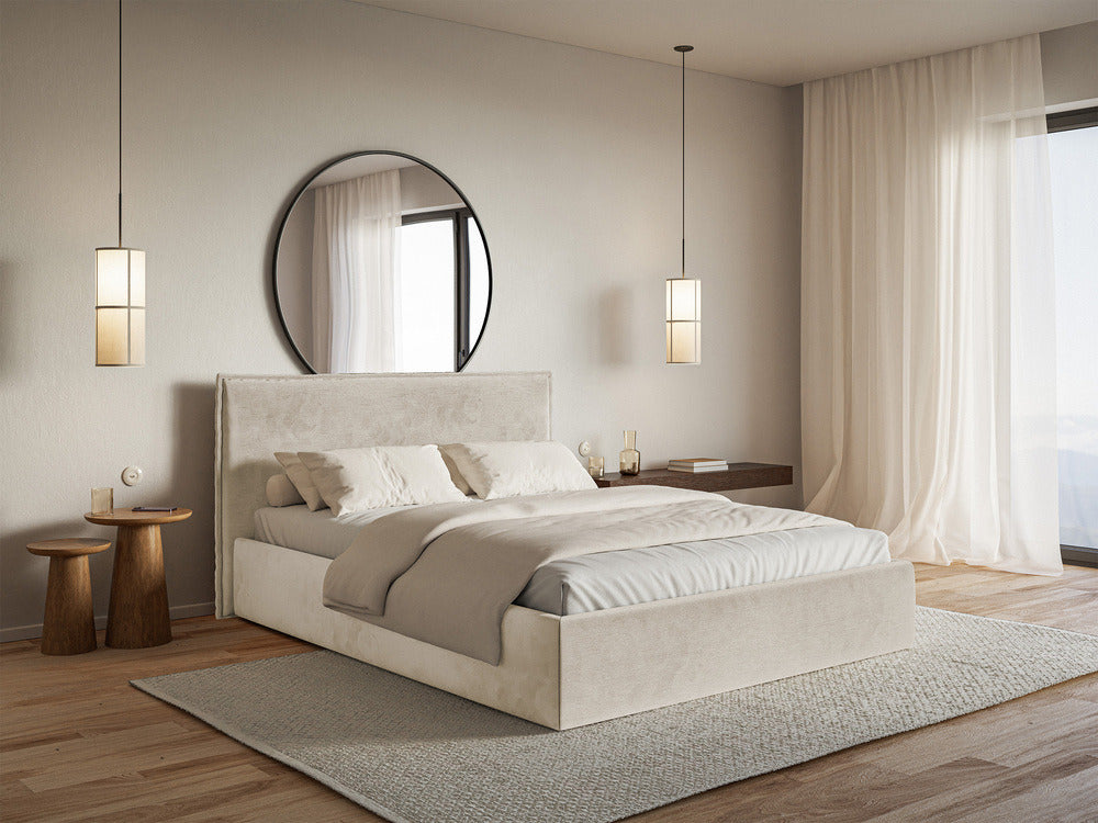 Minkšta lova SOFTIE SLIM, smėlinis veliūras